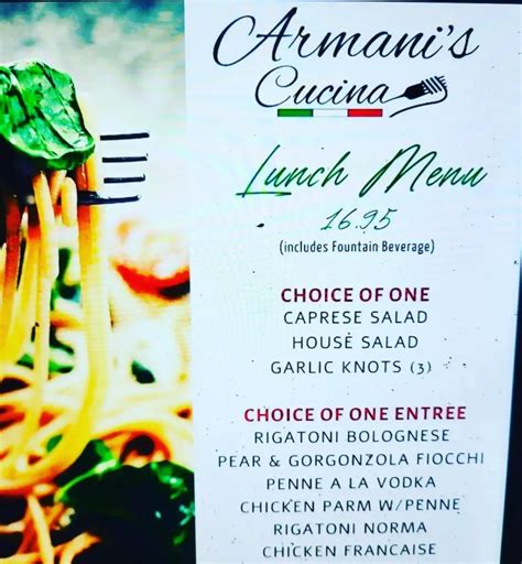 armani's cucina menu|armani's italian market.